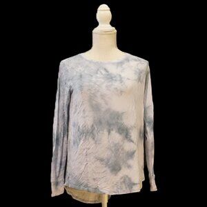 Rachel Zoe Tie Dye Blue Long Sleeve Tee Soft and Stretchy Women’s XS